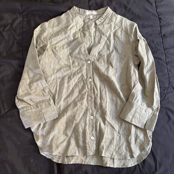 NWOT Linen Shirt - Size S, Olive Green - Picture 1 of 10